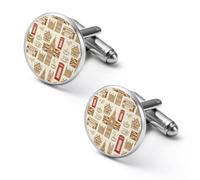 The British Clock Towers Buses Alloy Cufflinks Men's Classic Cuff Link Fashion Shirt Accessories for Business Party Wedding 1.7cm