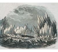 The British ship Prince Albert trapped in ice whilst attempting to search for Sir John Franklin's ill-fated 1845 Arctic expedition. From An Illuminated History of North America from the earliest