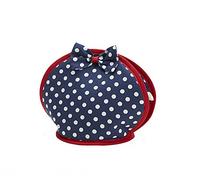 THE BRITISH TEXTILES CO Betty - Bow Tea Cosy 25x22cm Navy/White Spot 100% Cotton