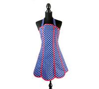 THE BRITISH TEXTILES CO Betty - Panel Apron 75x63cm Navy/White Spot 100% Cotton