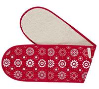 THE BRITISH TEXTILES CO CRISP & DENE Double Oven Glove 95x21cm Red Christmas 100% Cotton