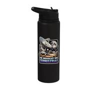 The Broadcast was Terrestrial Moon Landing Conspiracy Theory Stainless Steel Insulated Water Bottle