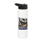 The Broadcast was Terrestrial Moon Landing Conspiracy Theory Stainless Steel Insulated Water Bottle