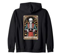 The Broke Magician Skeleton Tarot Occult Humor Zip Hoodie