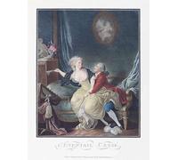 The Broken Fan. A man is trying to seduce a lady. It looks like she has been warding him off with her fan which is now broken. After an 18th century work possibly by French artist Charles-Melchior
