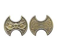 The Broken Token - Barbarian Gold Fantasy Coin - 35mm Metal Novelty Coins - Cosplay and TTRPG Game Pieces - Pack of 10