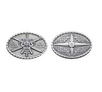 The Broken Token - Barbarian Silver Fantasy Coin - 35mm Metal Novelty Coins - Cosplay and TTRPG Game Pieces - Pack of 10