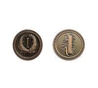 The Broken Token - Colonial 1 Value Copper Coin - Fantasy Coin 25mm Metal Novelty Coins - Cosplay and TTRPG Game Pieces - Pack of 10