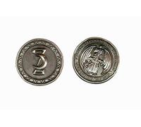 The Broken Token - Draco Silver Coin - Fantasy Coin 30mm Metal Novelty, Cosplay and TTRPG Pieces - Pack of 10