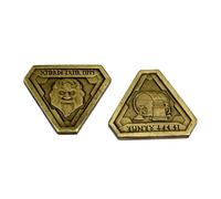 The Broken Token - Forge Master Gold Coins - Fantasy Coin 34mm Fantasy Metal Novelty Coins - Cosplay and TTRPG Pieces - Pack of 10