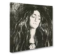 The Brooch Eva Mudocci by Edvard Munch Canvas Print | Gallery Wrapped 30mm Frame Wall Art | 20x20 inches | Ready to Hang | Modern Picture | Living Room Bedroom Lounge Office
