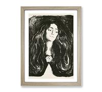 The Brooch Eva Mudocci By Edvard Munch Classic Painting Framed Print | A3 Oak Framed Wall Art | Ready to Hang | Classic Historical Picture | Living Room Bedroom Lounge Office
