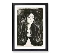 The Brooch Eva Mudocci by Edvard Munch Framed Print | A2 Black Framed Wall Art | Ready to Hang | Modern Nature Picture | Living Room Bedroom Lounge Office