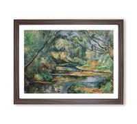 The Brook By Paul Cezanne Classic Painting Framed Wall Art Print, Ready to Hang Picture for Living Room Bedroom Home Office Décor, Walnut A4 (34 x 25 cm)