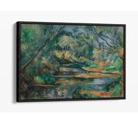 The Brook, c. 1895-1900. Paul Cezanne Canvas Floater Frame Print Picture Art - Black Frame 30 inch wide x 20 inch high