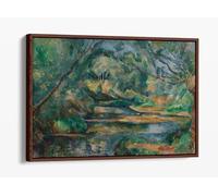 The Brook, c. 1895-1900. Paul Cezanne Canvas Floater Frame Print Picture Art - Walnut Frame 36 inch wide x 24 inch high