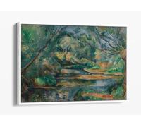 The Brook, c. 1895-1900. Paul Cezanne Canvas Floater Frame Print Picture Art - White Frame 24 inch wide x 16 inch high
