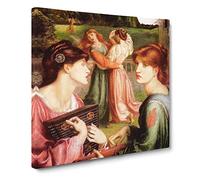 The Brower Meadow by Dante Gabriel Rossetti Canvas Print | Gallery Wrapped 30mm Frame Wall Art | 20x20 inches | Ready to Hang | Modern Landscape Picture | Living Room Bedroom Lounge Office