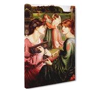 The Brower Meadow By Dante Gabriel Rossetti Canvas Print | Gallery Wrapped 30mm Frame Wall Art | 30x20 inches | Ready to Hang | Classic Landscape Picture | Living Room Bedroom Lounge Office