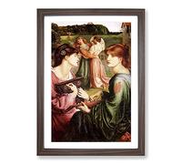 The Brower Meadow by Dante Gabriel Rossetti Framed Print | A2 Walnut Framed Wall Art | Ready to Hang | Modern Landscape Picture | Living Room Bedroom Lounge Office