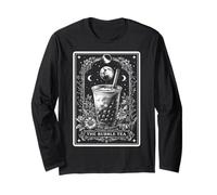 The Bubble Tea Boba Tea Milk Tea Tarot Card Witchy Moon Long Sleeve T-Shirt