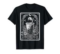 The Bubble Tea Boba Tea Milk Tea Tarot Card Witchy Moon T-Shirt