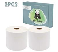 The Bubbli 2 Roll-1,000 Labels, 100x150 mm (4"x6") Direct Thermal Shipping Labels, Self-Adhesive, BPA-Free, Jam-Free, Compatible for Zebra, Toshiba, Citizen, Eltron (500pcs/Roll)