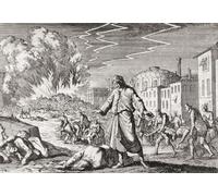 The bubonic plague in Naples Italy 1656. It is estimated to have killed around 150 000 or half of the city's population. After a 17th century print by Caspar Luyken. Poster Print by Ken Welsh (18 x 12