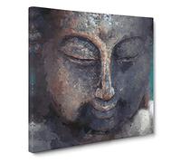 The Buddha Canvas Print | Gallery Wrapped 30mm Frame Wall Art | 14x14 inches | Ready to Hang | Abstract Religious Picture | Living Room Bedroom Lounge Office