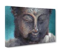 The Buddha Canvas Print | Gallery Wrapped 30mm Frame Wall Art | 30x20 inches | Ready to Hang | Abstract Religious Picture | Living Room Bedroom Lounge Office