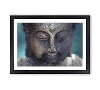 The Buddha in Abstract Framed Print | A2 Black Framed Wall Art | Ready to Hang | Abstract Religious Picture | Living Room Bedroom Lounge Office
