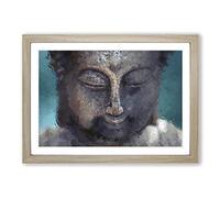 The Buddha in Abstract Framed Print | A2 Oak Framed Wall Art | Ready to Hang | Abstract Religious Picture | Living Room Bedroom Lounge Office