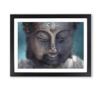 The Buddha In Abstract Modern Art Framed Print | A2 Black Framed Wall Art | Ready to Hang | Abstract Religious Picture | Living Room Bedroom Lounge Office