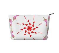 The Budding and Turning Flower Zipper Closure Corduroy Makeup Bag Multifunctional Organizer 22x7x17cm for Travel Camping Vacation Fitness