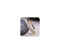The Budsea 14K Gold Plated CZ Simulated Diamond Stackable Ring Eternity Bands for Women Dainty Stacking Wedding Engagement Statement Rings for Women, US 10, Alloy Steel, Cubic Zirconia