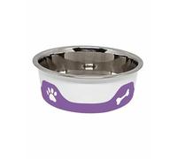 The Buffalo Co. ThermaCool Dog Bowl, Stainless Steel, Food & Water Container, 4-Layer Thermal Insulation, All Breeds, Multiple colours, 240ml-1.8L Sizes (Grape, Medium-425ML)