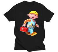 The Builder T Shirt Bob The Builder Can We Fix It Bob Builder Toolbox Tractor Game Games Old School Black XXL.jpg.jpg Black