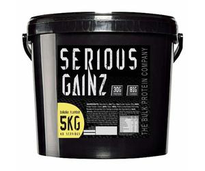 The Bulk Protein Company Serious Gainz Mass Gainer Powder, Banana, 5 kg