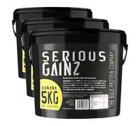 The Bulk Protein Company - Serious Gainz - Mass Gainer Protein Powder - Banana 5kg, B142-BA (Pack of 3)