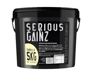 The Bulk Protein Company, Serious Gainz - Vegetarian Whey Protein Powder - Weight Gain, Mass Gainer - 30g Protein (Vanilla, 5kg)
