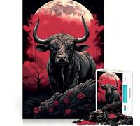The Bull And The Moon Jigsaw Puzzles 1000 Pieces for Teenagers Strong Logic Toy Home Activity Clear Edge Cherished Gift (50x75cm)