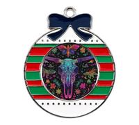 The Bull Skull with Patterns Christmas Tree Ornaments Decor Circular