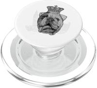 The Bulldog Medieval King White Background PopSockets PopGrip for MagSafe