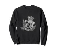 The Bulldog Medieval King White Background Sweatshirt