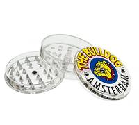 The Bulldog Plastic 2 Parts Grinder, 60 Diameter in mm, Transparent, for King Size Rolling Papers