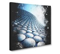 The Bullring in Birmingham Paint Splash Canvas Print | Gallery Wrapped 30mm Frame Wall Art | 14x14 inches | Ready to Hang | Modern Picture | Living Room Bedroom Lounge Office