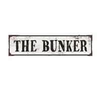 THE BUNKER Vintage Aluminum Sign,Cool Garage Bar Gift for Men Dad