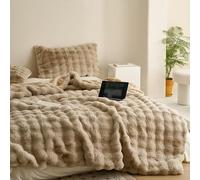 The Bunny Blanket for Adults, Comfort Warm Thick Bubble Plush Fluffy Blanket, Cozy Soft Fuzzy Faux Fur Throw Blankets, Thickened Nap Blankets, for Couch Bed Sofa (Khaki,51.18 * 62.99 in)