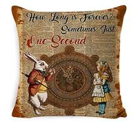 The Bunny Renovator in The Illustrated Newspaper"Alice in Wonderland" Retro Home Decoration Square Pillowcase 4545cm (Without Pillow Core)