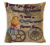 The Bunny Renovator in The Illustrated Newspaper"Alice in Wonderland" Retro Home Decoration Square Pillowcase 4545cm (Without Pillow Core)